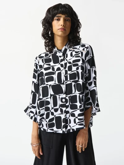 Joseph Ribkoff Woven Geometric Print Blouse