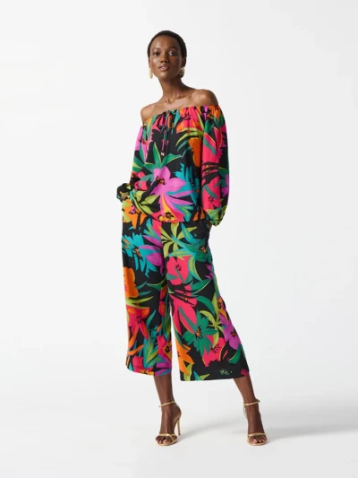 Joseph Ribkoff Tropical Print Flared Top