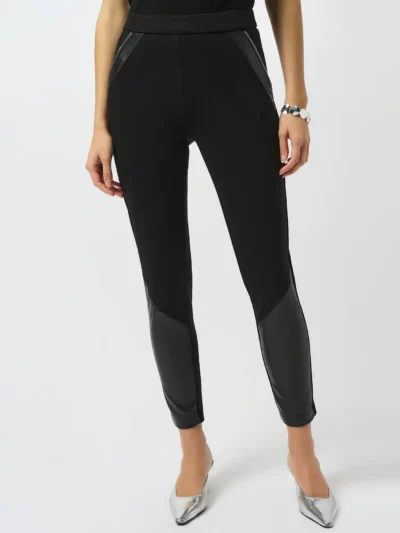 Heavy Knit and Leatherette Pull-On Legging
