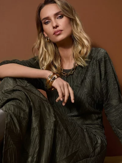 Pleated Satin Boxy Top