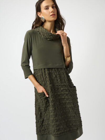 Jacquard And Silky Knit Cocoon Dress