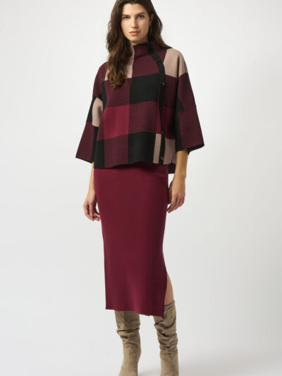 Plaid Jacquard Sweater Knit Top