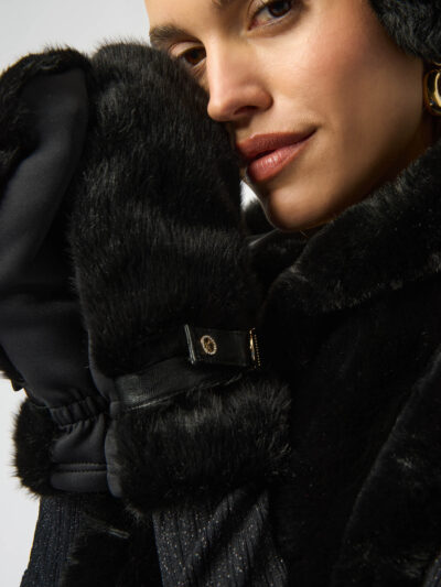 Faux Fair Embellished Mittens