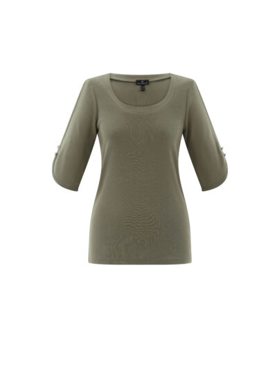 Cotton Rib Classic Fit Scoop Neck Top