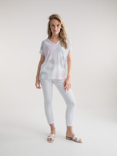 Relaxed Fit 3/4 Length Sleeve Top