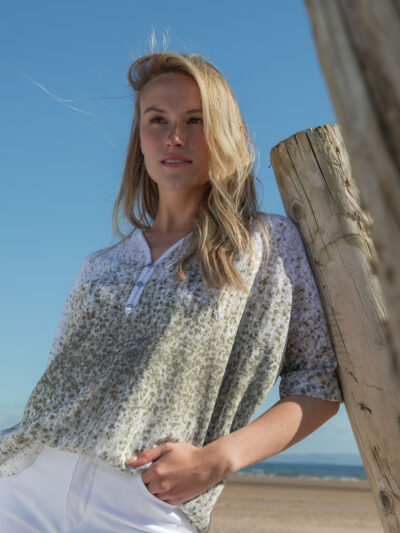 2 pce Oversized Printed Outer Top with Matching Vest Top