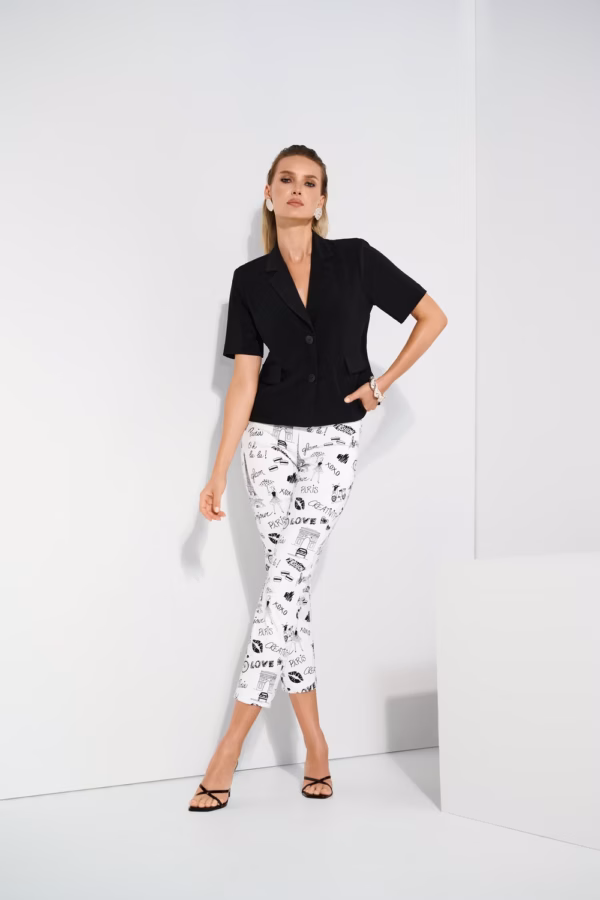 millennium print straight‑leg pants
