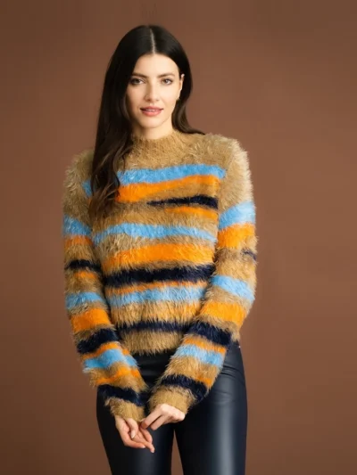MB FLUFFY KNIT - L/TOBACCO