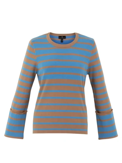 MB ROUND NECK KNIT STRIPE - L/TOBACCO
